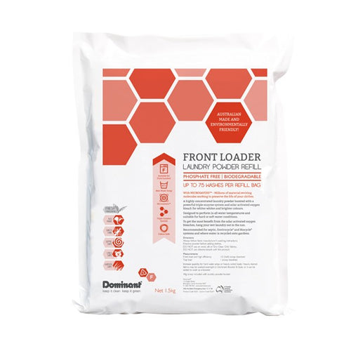 Front Loader Laundry Powder - 1.5kg Refill Bag (Phosphate Free)